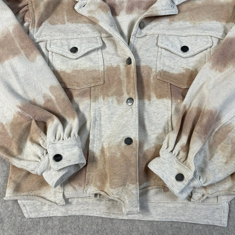Women’s Anthropologie POL Tie Dye Jacket‎ Bohemian Raw Edges Size M Distressed - Picture 11 of 13